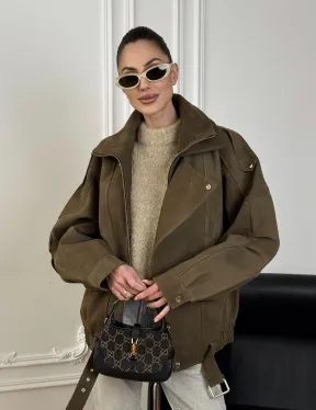 Популярная натуральная женская кожаная куртка-бомбер  