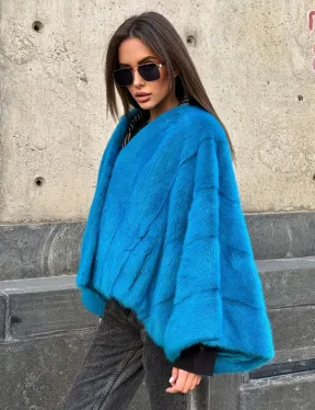 Голубое норковое болеро 