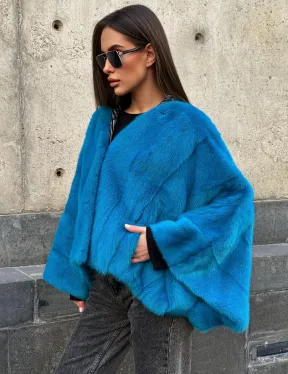 Голубое норковое болеро 