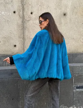 Голубое норковое болеро 