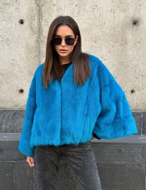 Голубое норковое болеро 
