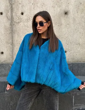 Голубое норковое болеро 