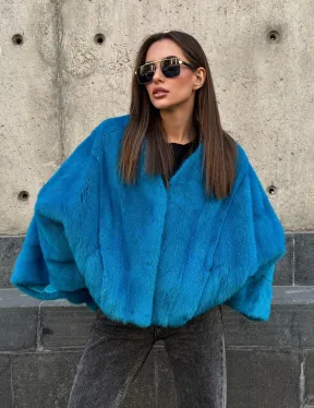 Голубое норковое болеро 