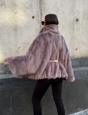 Автоледи из норки под пояс, фасон 