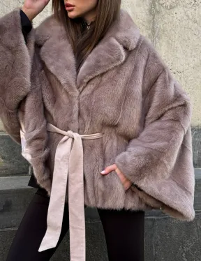 Автоледи из норки под пояс, фасон 