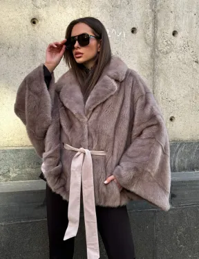 Автоледи из норки под пояс, фасон 