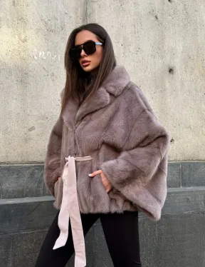 Автоледи из норки под пояс, фасон 