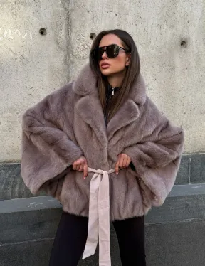 Автоледи из норки под пояс, фасон 