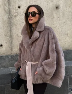 Автоледи из норки под пояс, фасон 