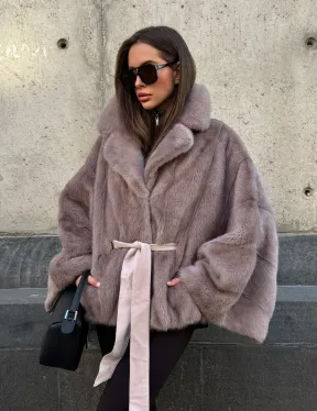 Автоледи из норки под пояс, фасон 