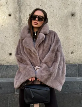 Автоледи из норки под пояс, фасон 