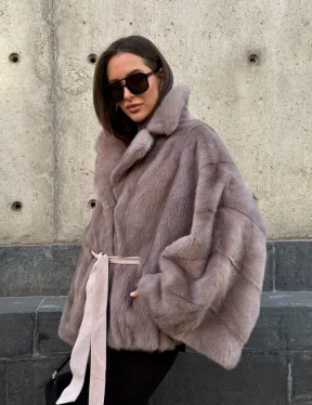 Автоледи из норки под пояс, фасон 