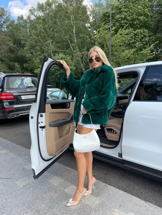 Автоледи из меха норки NAFA - изумруд