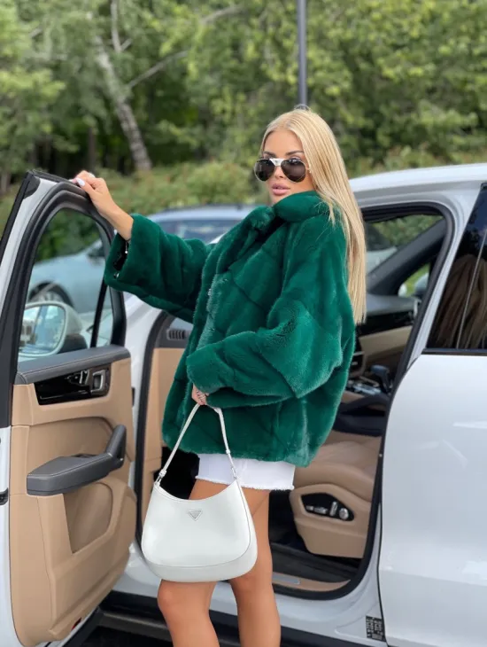 Автоледи из меха норки NAFA - изумруд