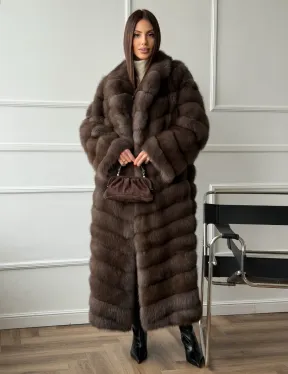 Длинная шуба из меха куницы Exclusive fur