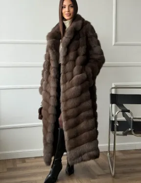 Длинная шуба из меха куницы Exclusive fur