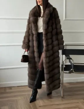 Длинная шуба из меха куницы Exclusive fur