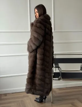 Длинная шуба из меха куницы Exclusive fur