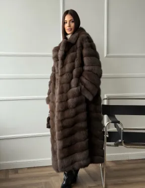 Длинная шуба из меха куницы Exclusive fur