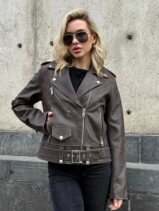 Косуха женская из винтажной кожи