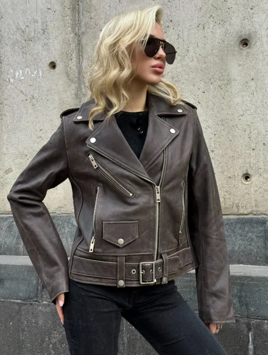 Косуха женская из винтажной кожи