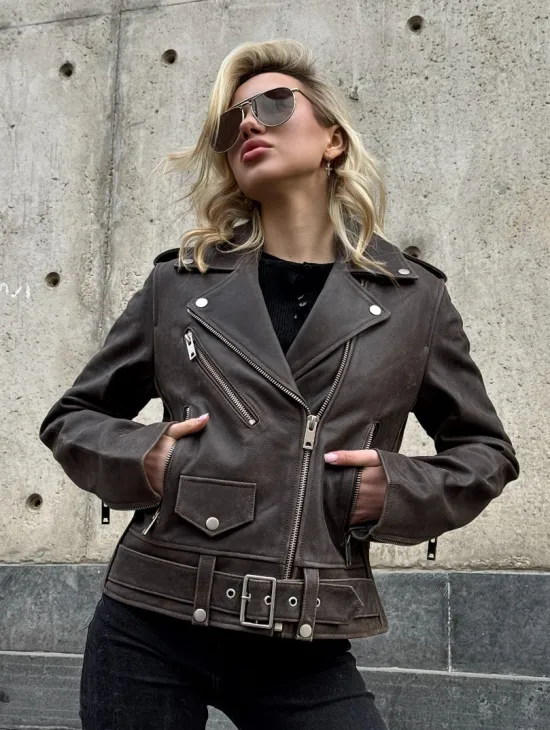 Косуха женская из винтажной кожи