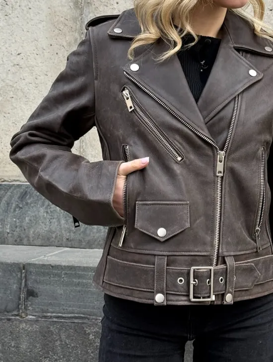 Косуха женская из винтажной кожи