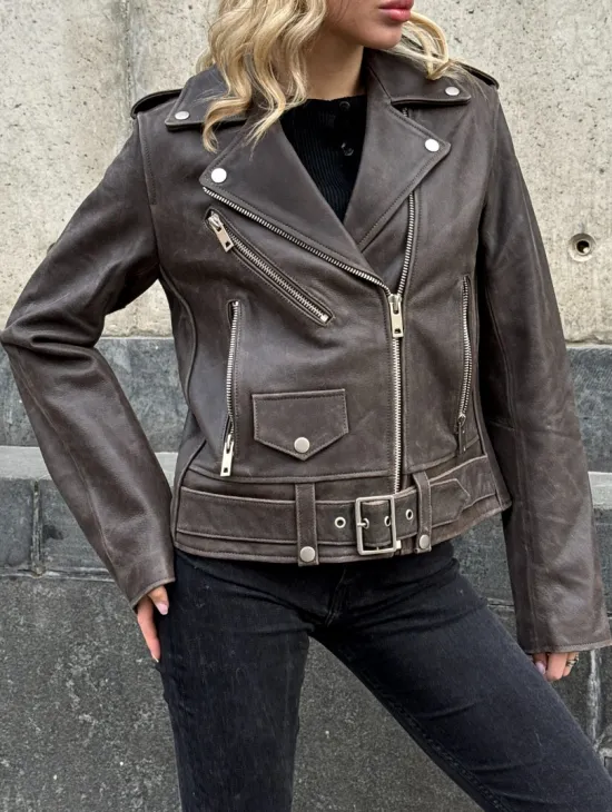 Косуха женская из винтажной кожи