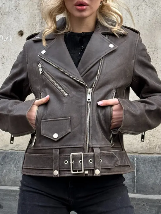 Косуха женская из винтажной кожи