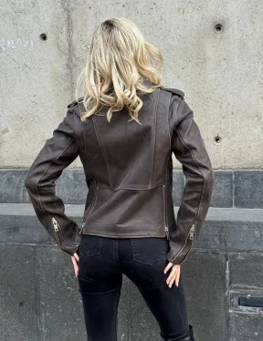 Косуха женская из винтажной кожи