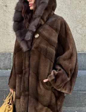 Норковое пальто в стиле 