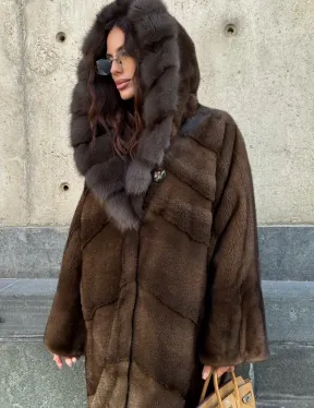 Норковое пальто в стиле 