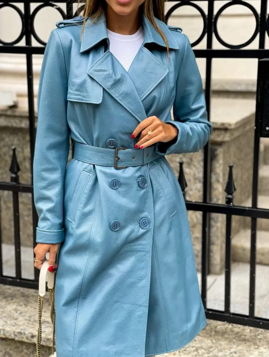 Тренч женский из натуральной кожи