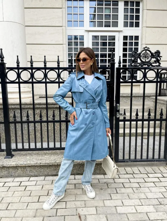 Тренч женский из натуральной кожи