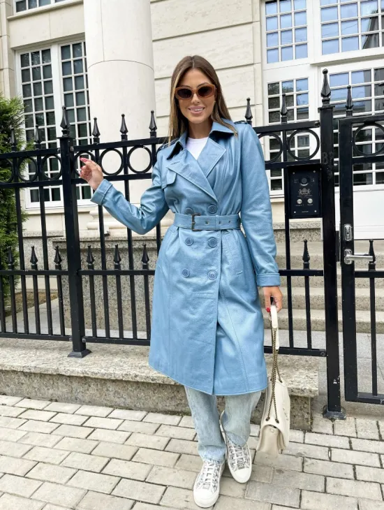 Тренч женский из натуральной кожи