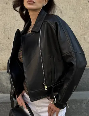 Кожаная куртка в стиле Casual