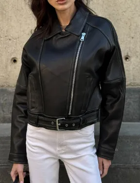 Кожаная куртка в стиле Casual