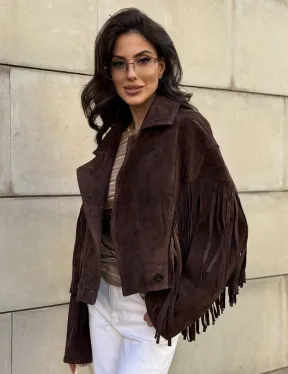 Кожаная куртка с бахромой