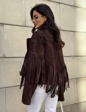 Кожаная куртка с бахромой