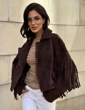 Кожаная куртка с бахромой