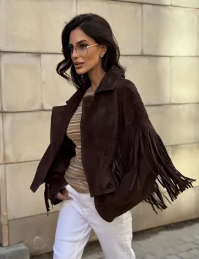 Кожаная куртка с бахромой