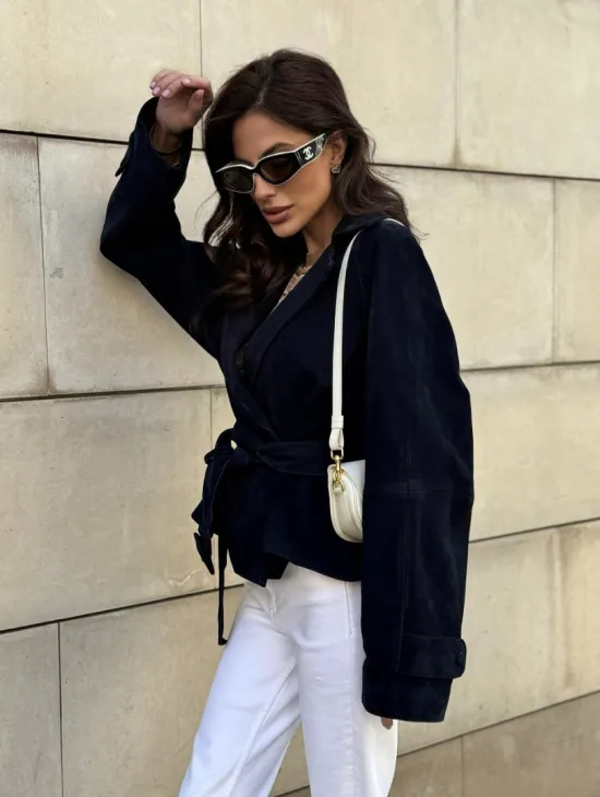 Модная куртка из замшевой кожи