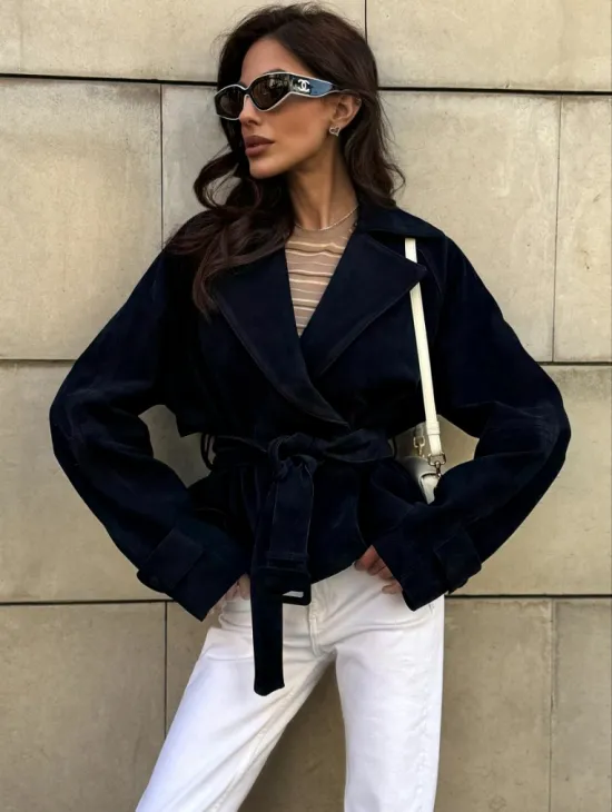 Модная куртка из замшевой кожи