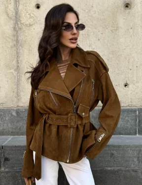 Косуха из натуральной замши под пояс 