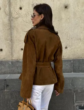 Косуха из натуральной замши под пояс 