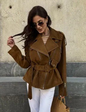 Косуха из натуральной замши под пояс 