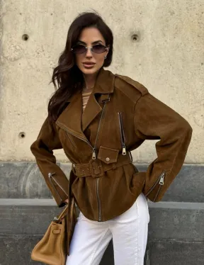 Косуха из натуральной замши под пояс 