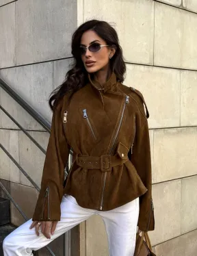 Косуха из натуральной замши под пояс 