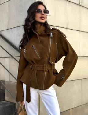 Косуха из натуральной замши под пояс 