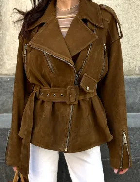 Косуха из натуральной замши под пояс 